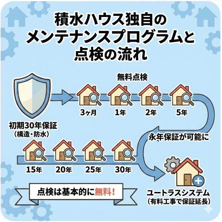 積水ハウス独自のメンテナンスプログラムと点検の流れ