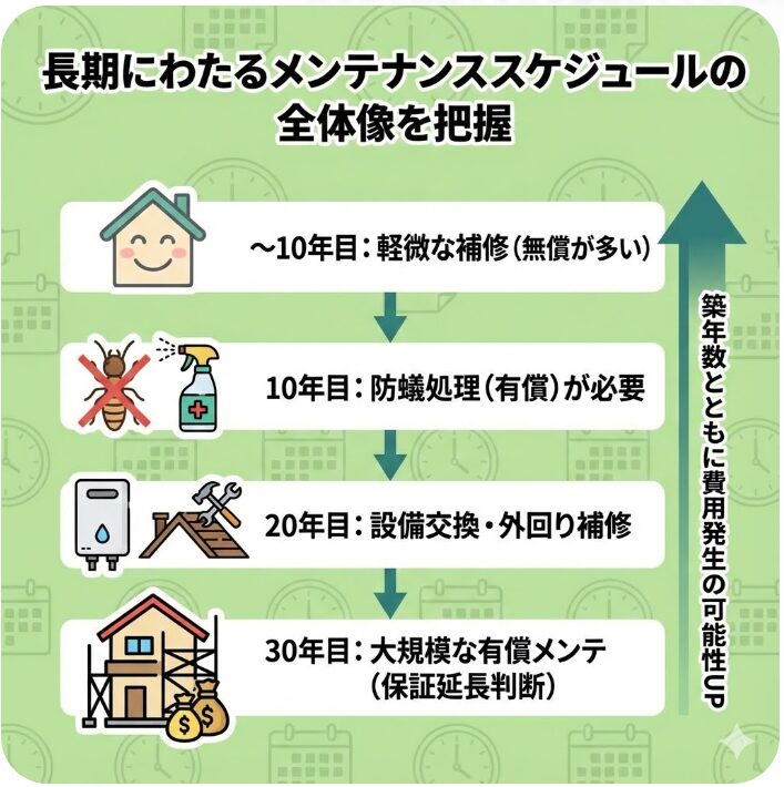 長期にわたるメンテナンススケジュールの全体像を把握