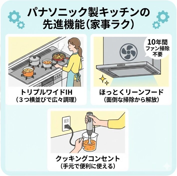 家事を楽にするパナソニック製キッチンの先進機能