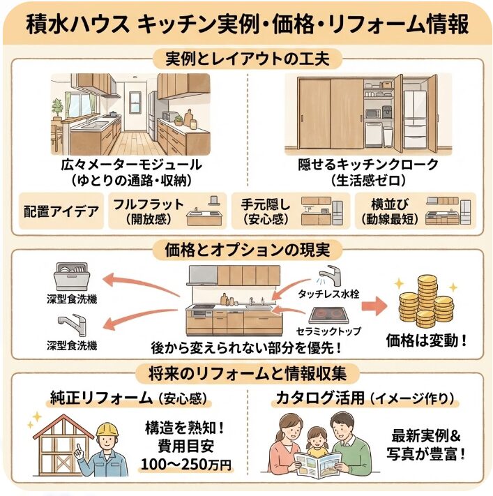 積水ハウスのキッチンの実例と価格やリフォーム情報