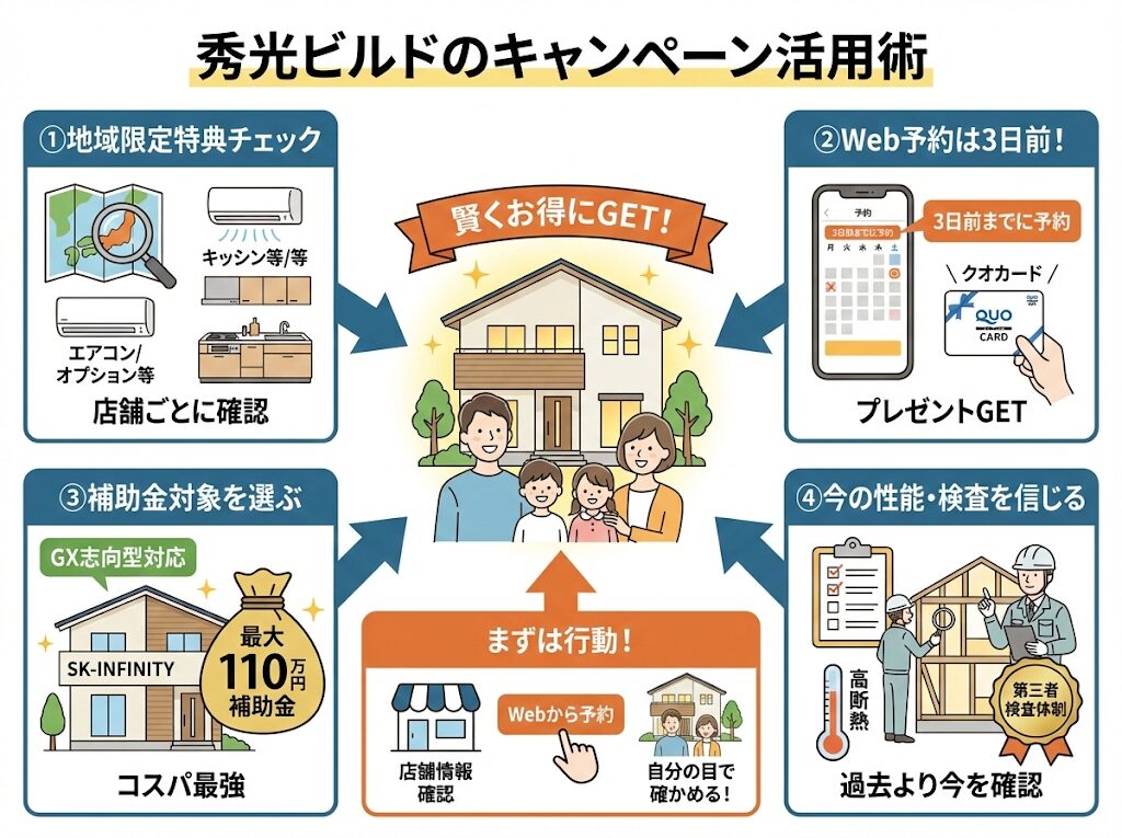 まとめ|秀光ビルドのキャンペーン活用術