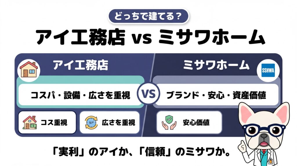 アイ工務店とミサワホームの価格・坪単価を比較