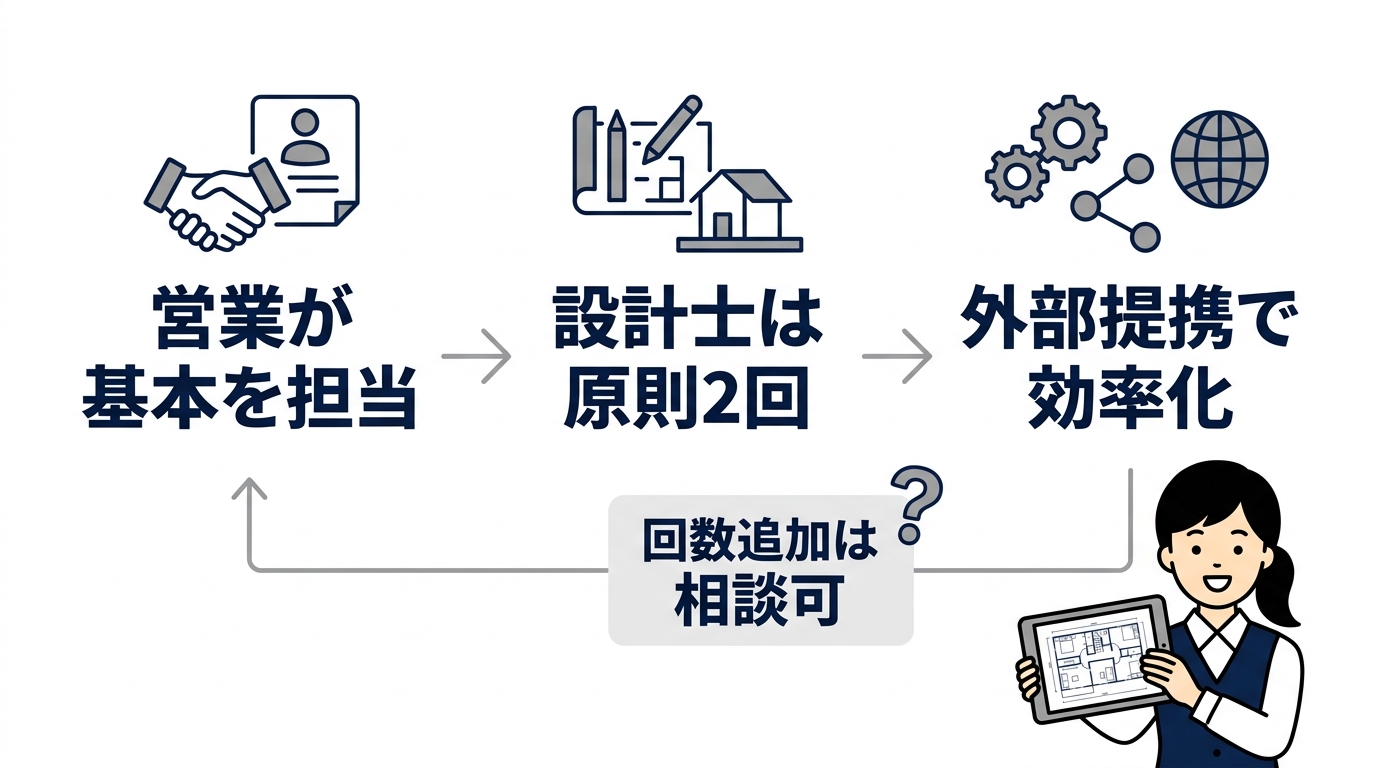 アイ工務店の設計士打ち合わせは原則2回？回数制限の実態