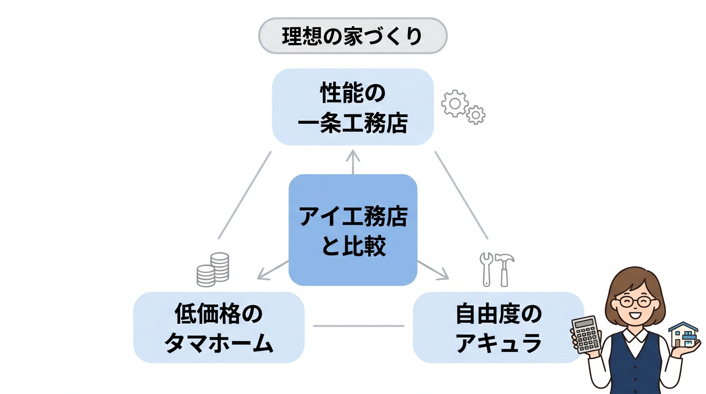 相見積もりでアイ工務店と競合すべき3社