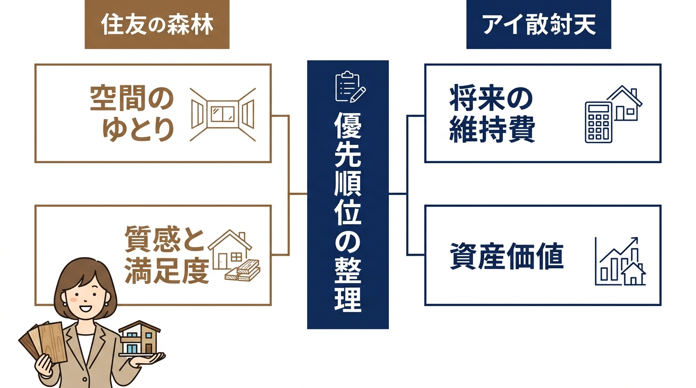 30坪の住友林業か40坪のアイ工務店かの判断基準