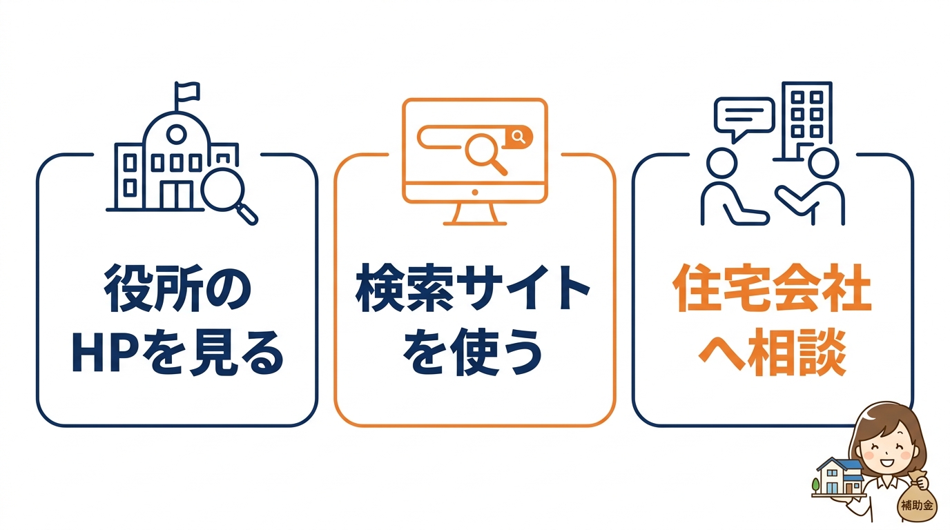 自治体の新築補助金を探す3つの方法