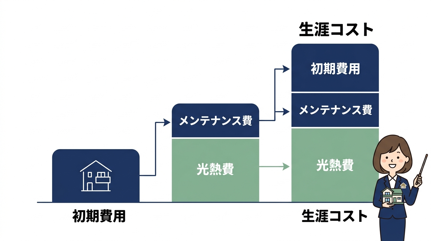 建築費用と維持コストの比較