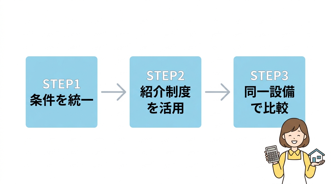 賢い見積もり比較の3ステップ