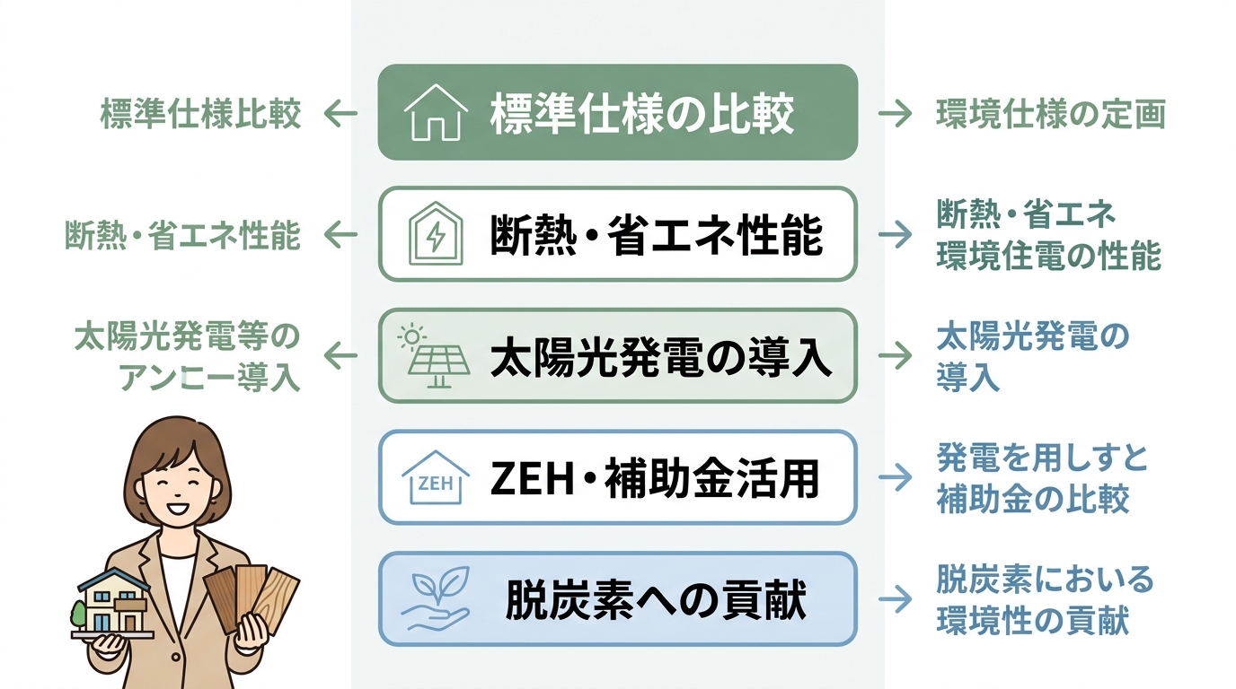 アイ工務店と住友林業の環境性能や補助金対応を比較