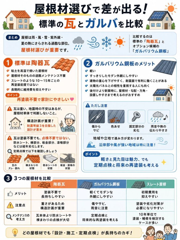 アイ工務店の屋根材の仕様と特徴