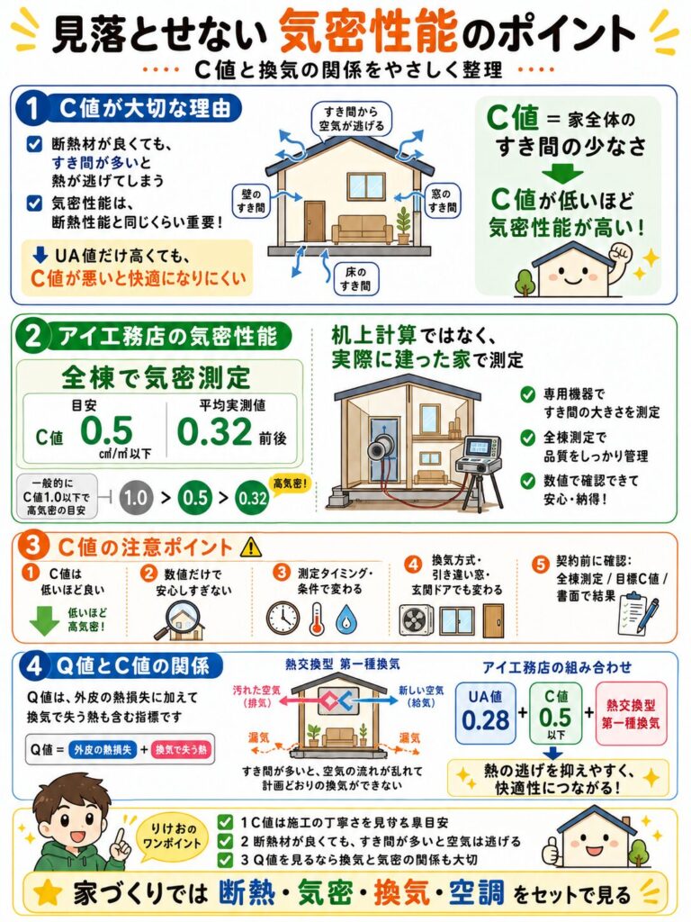 気密性へのこだわりとアイ工務店のC値
