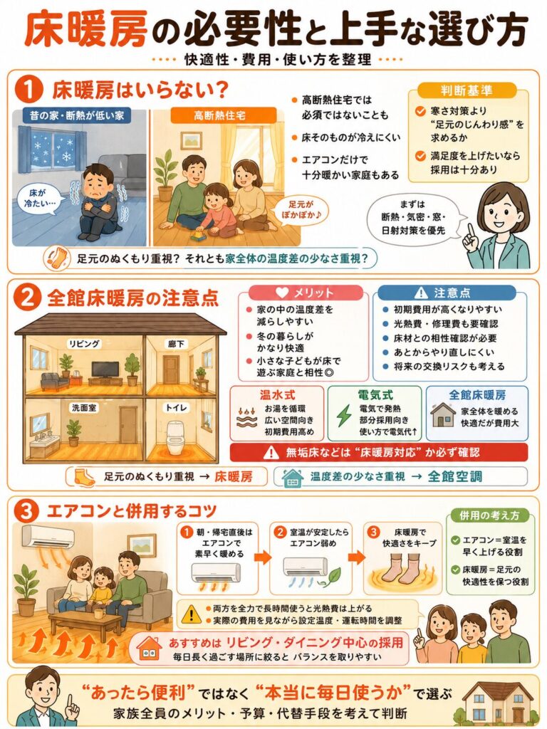 アイ工務店の床暖房は必要?費用と快適性を徹底解説