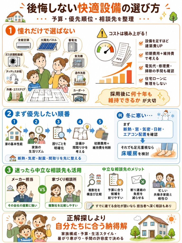 アイ工務店の快適設備で後悔しないための選び方
