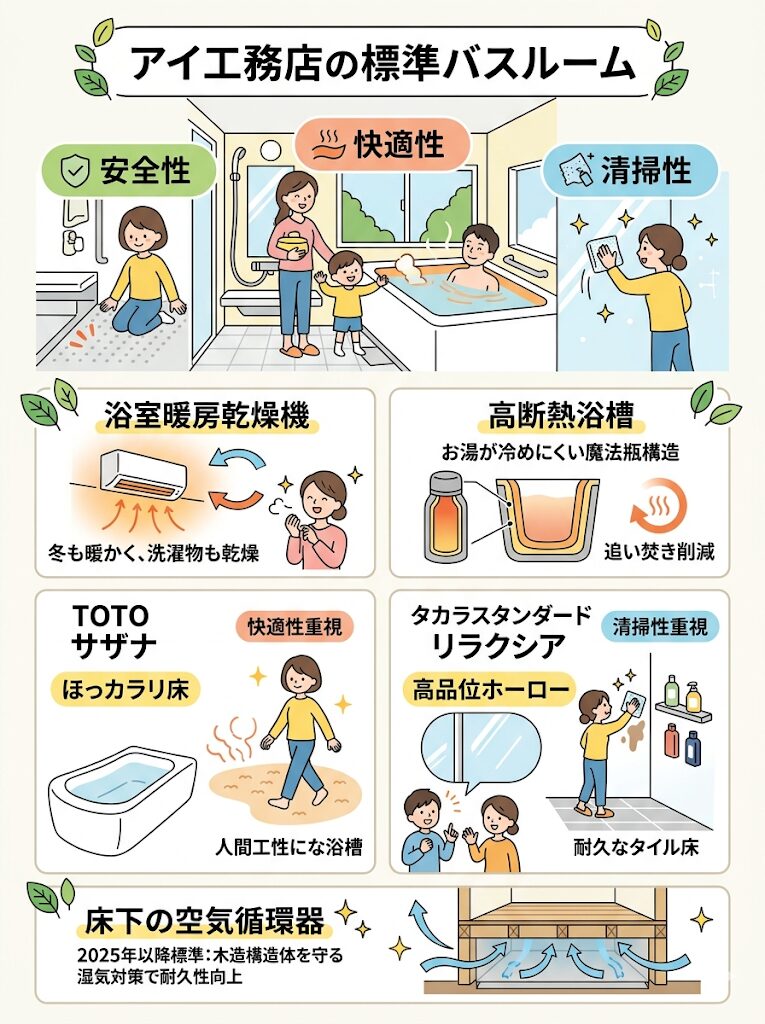 アイ工務店のお風呂の標準仕様