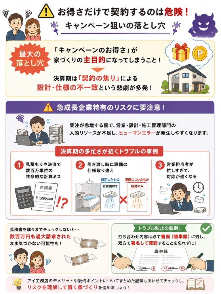 アイ工務店のキャンペーン狙いの落とし穴