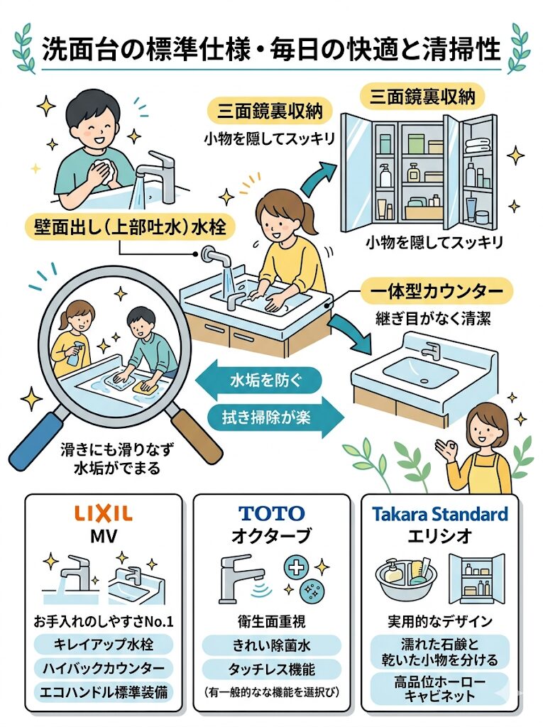 アイ工務店の洗面台の標準仕様