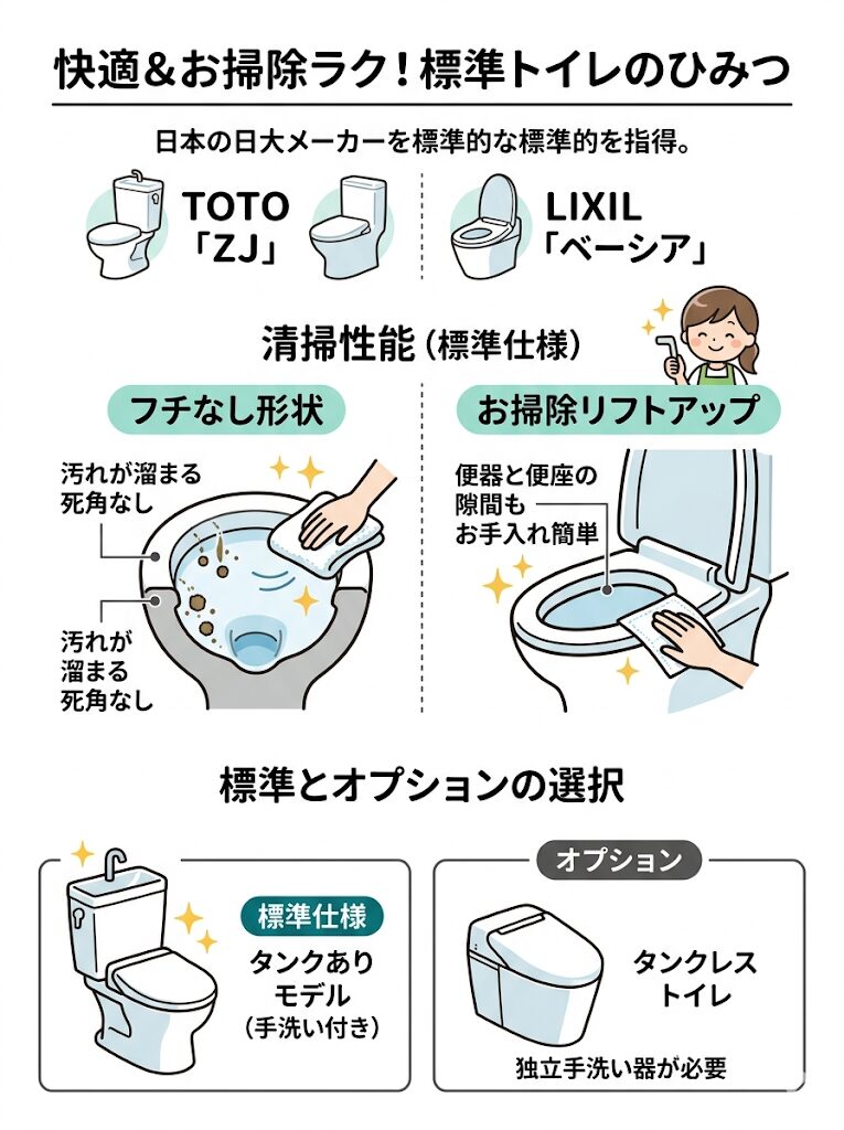 トイレの標準仕様と清掃性