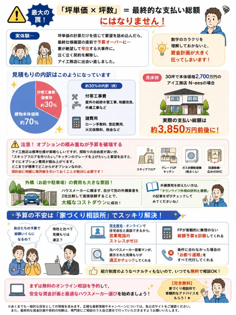 坪単価だけでなく総額で比較しよう