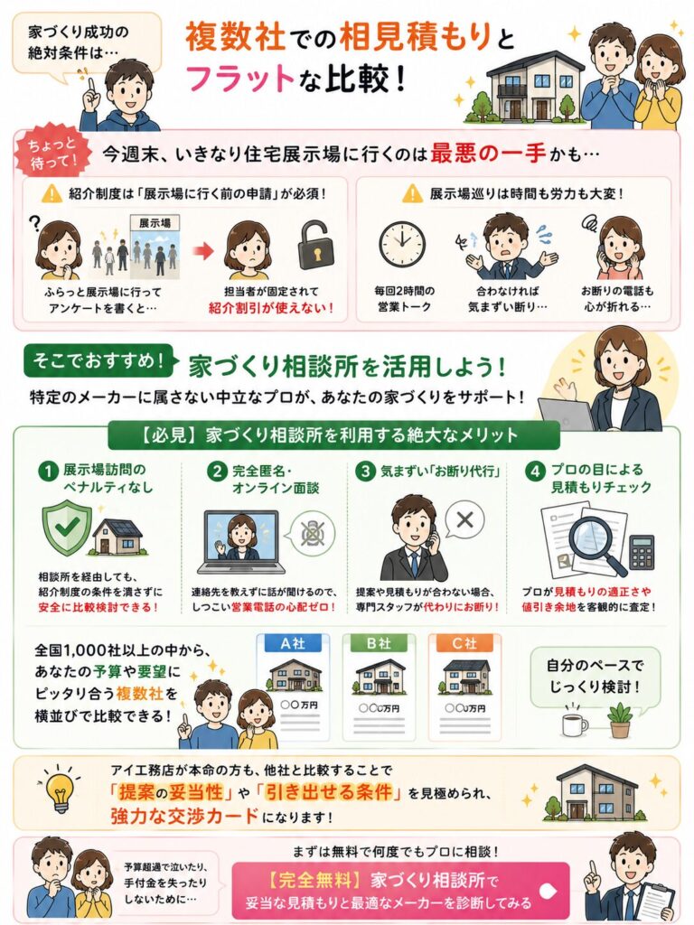 見積もり比較は家づくり相談所へ