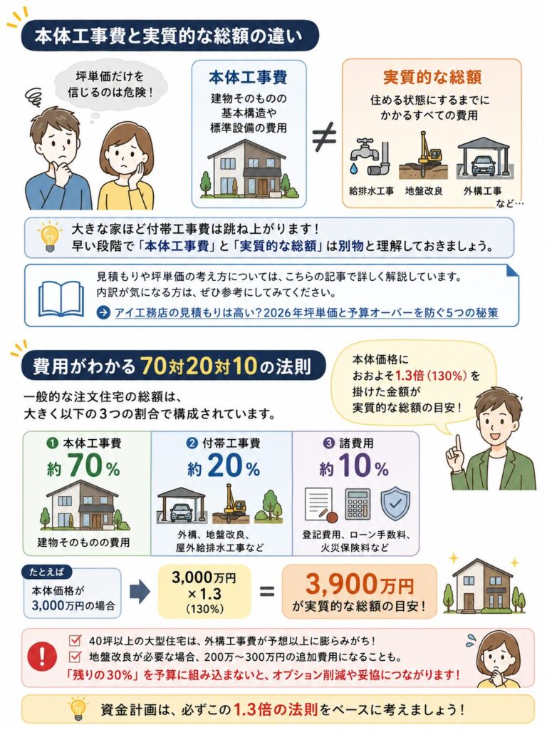 アイ工務店の大型注文住宅の総額