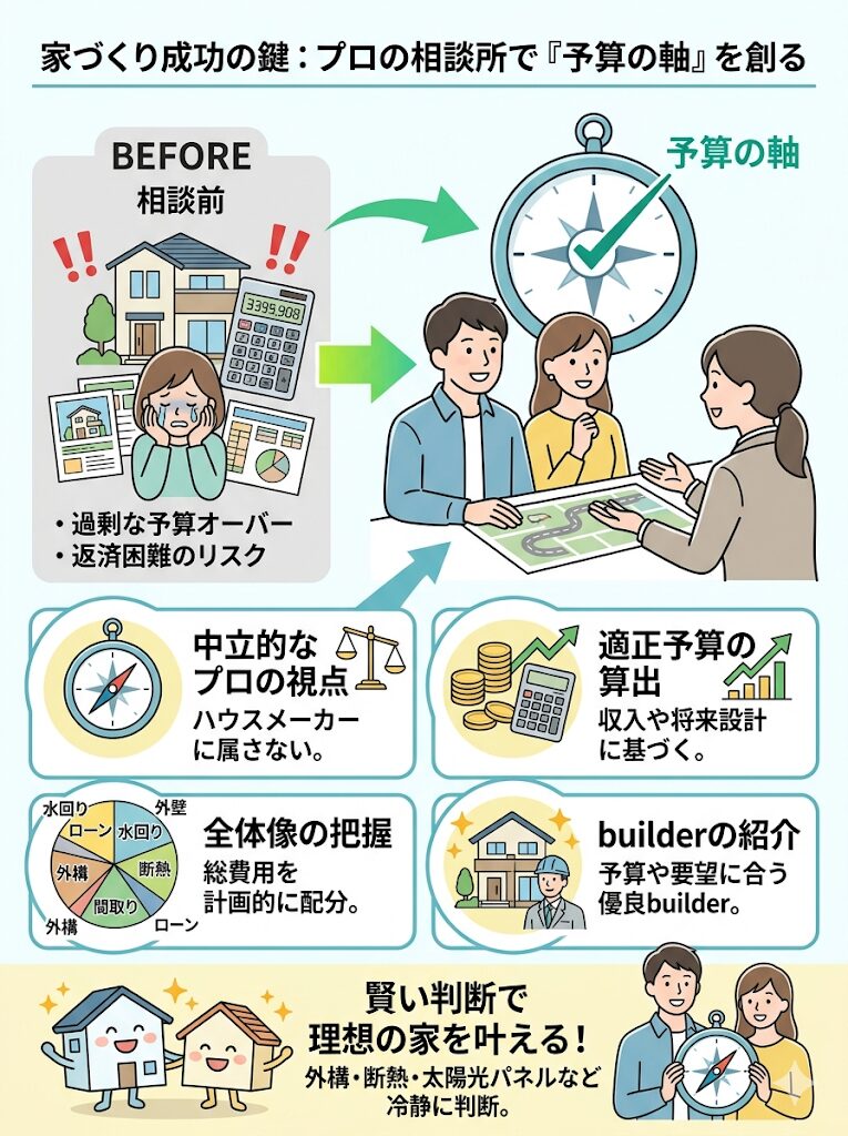 予算配分は家づくり相談所へ