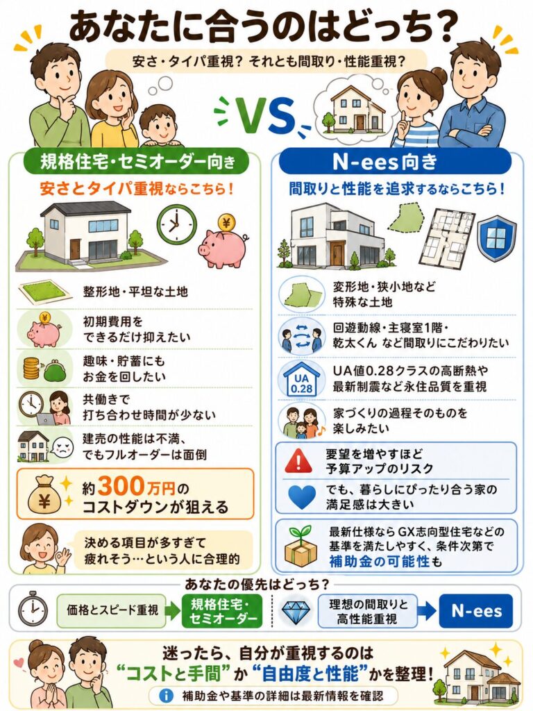 規格住宅や「N-ees」が向いている人