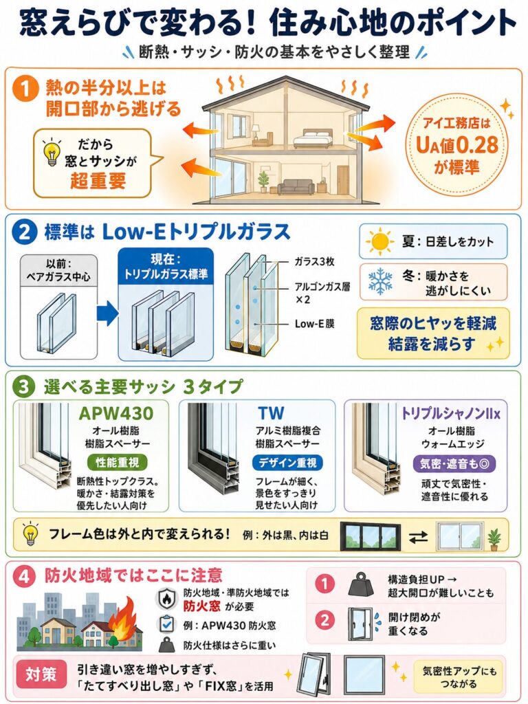 アイ工務店の窓・サッシの標準仕様
