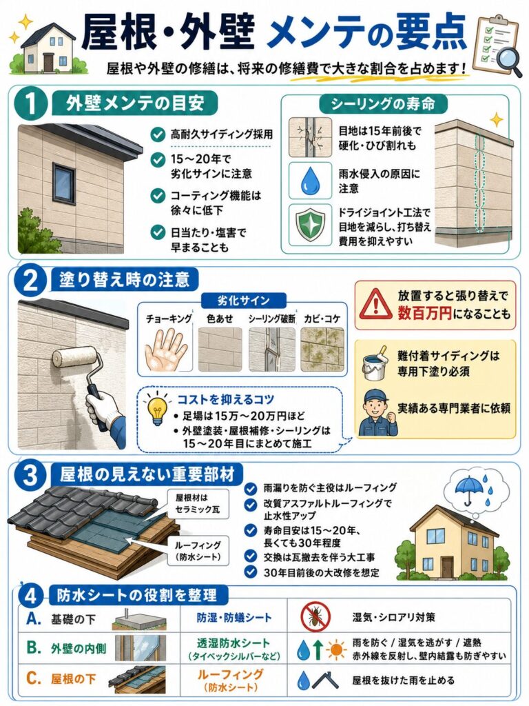 屋根・外壁のメンテナンス費用と注意点