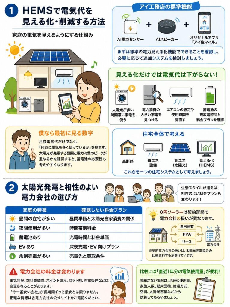 アイ工務店のHEMSと電力会社の選び方