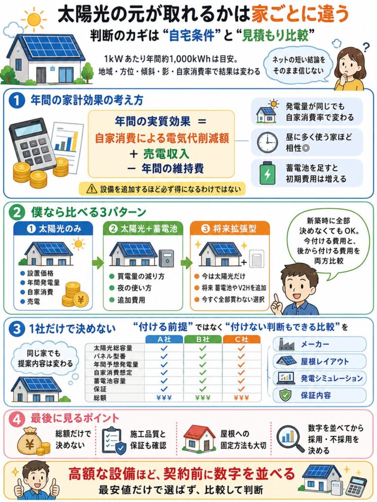太陽光発電の費用対効果を見極める方法