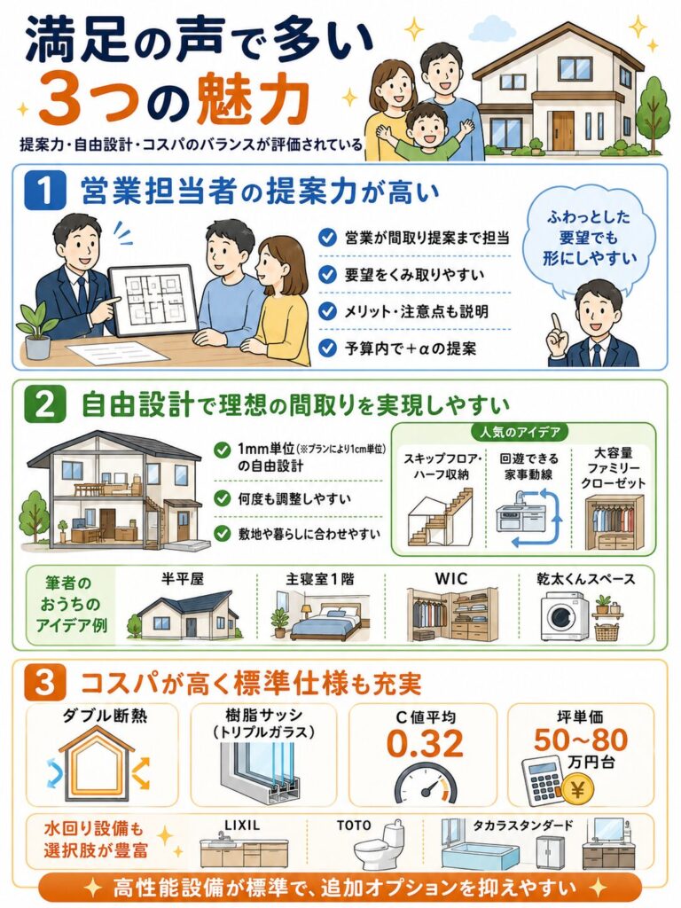 アイ工務店の良い評判・口コミの傾向