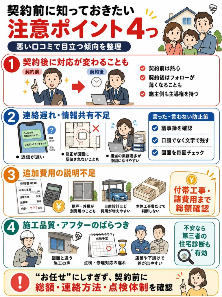 アイ工務店の悪い評判・口コミの傾向
