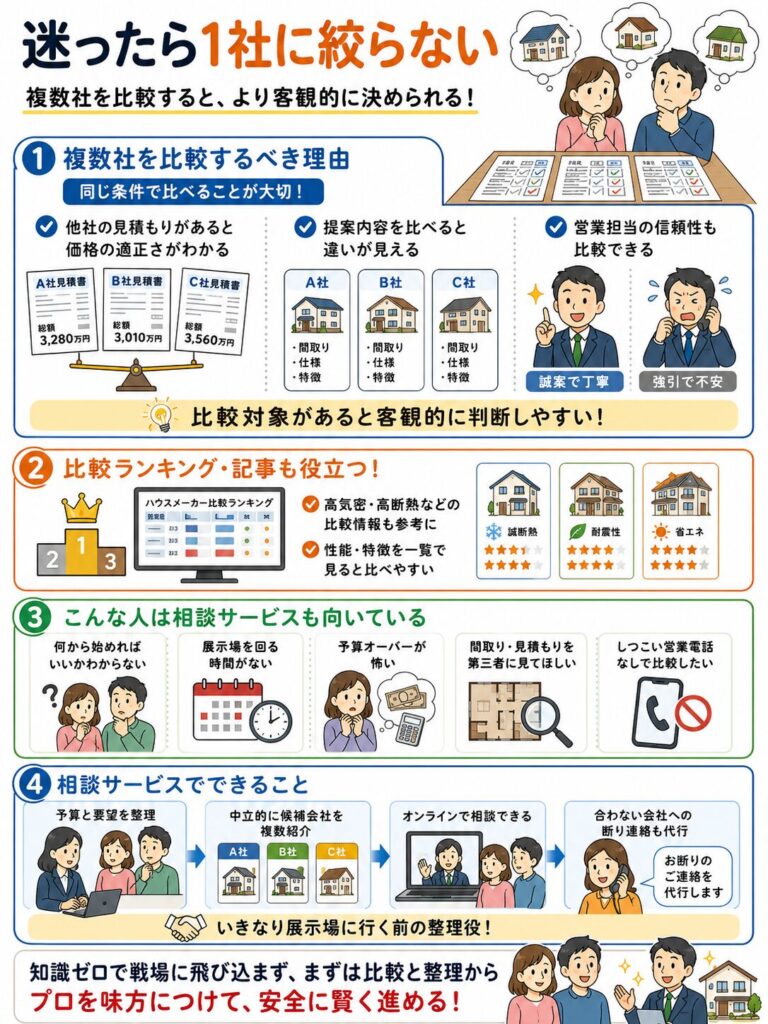 アイ工務店で迷うなら複数社を比較する