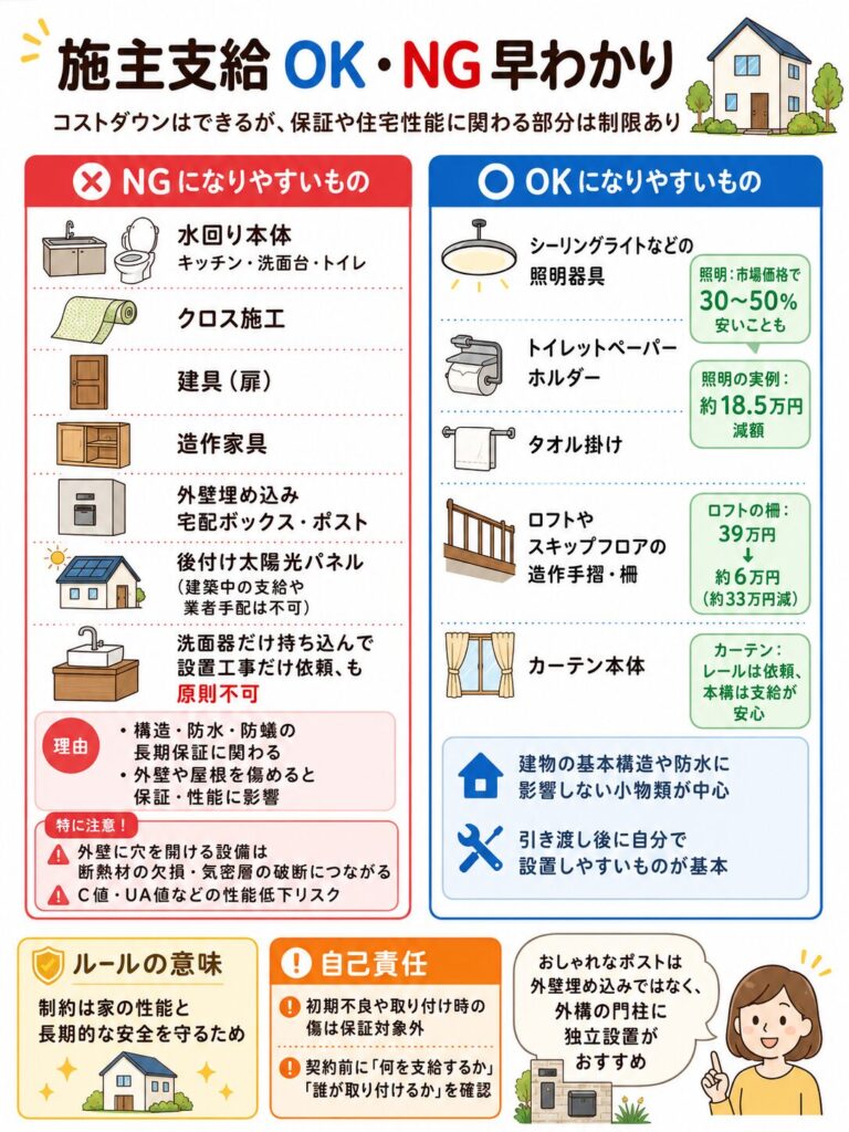アイ工務店で施主支給はできる?