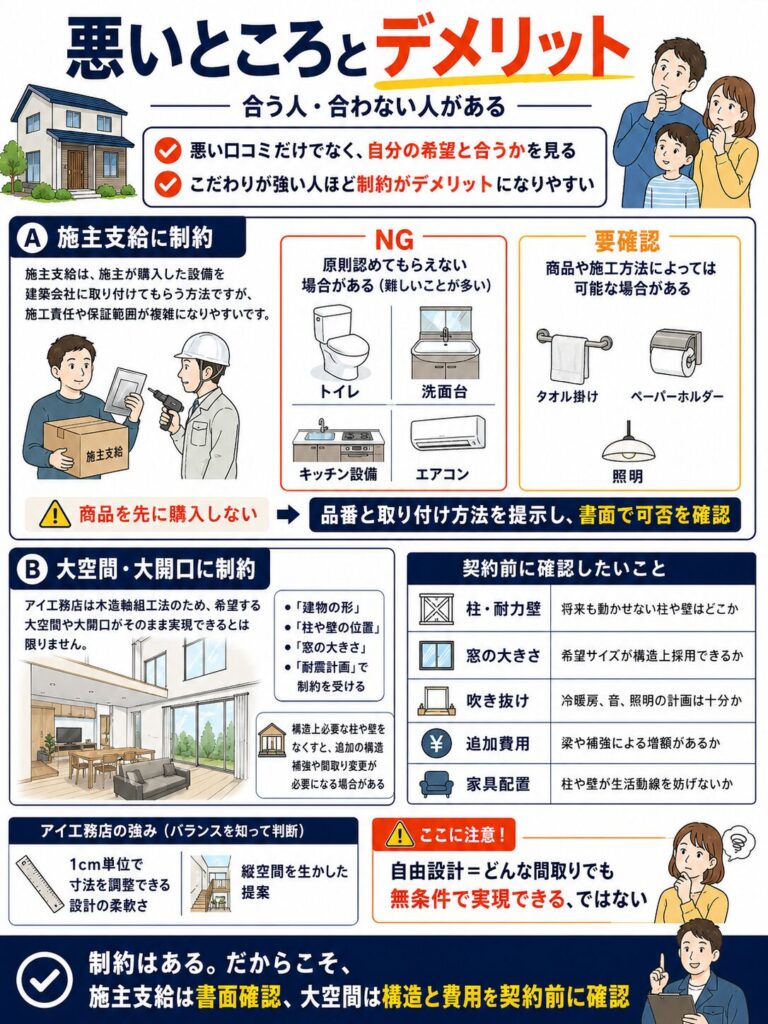 アイ工務店の悪いところとデメリット
