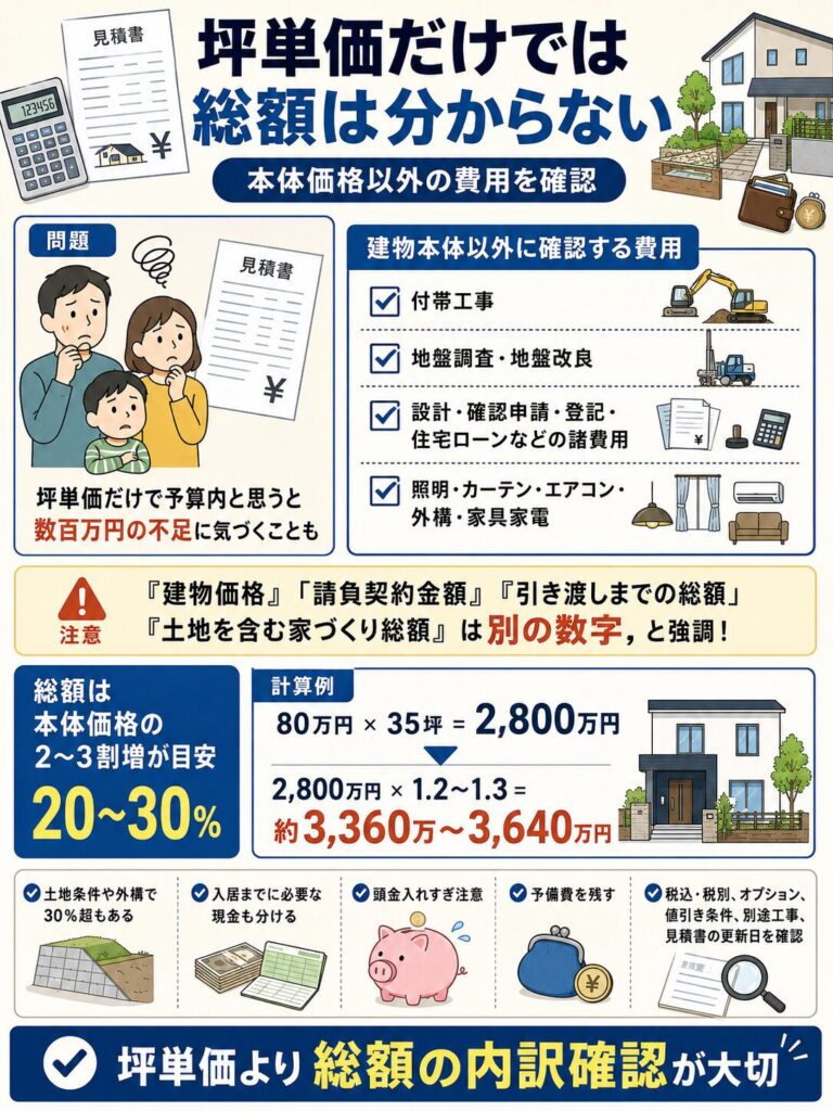 坪単価だけでは支払総額は分からない