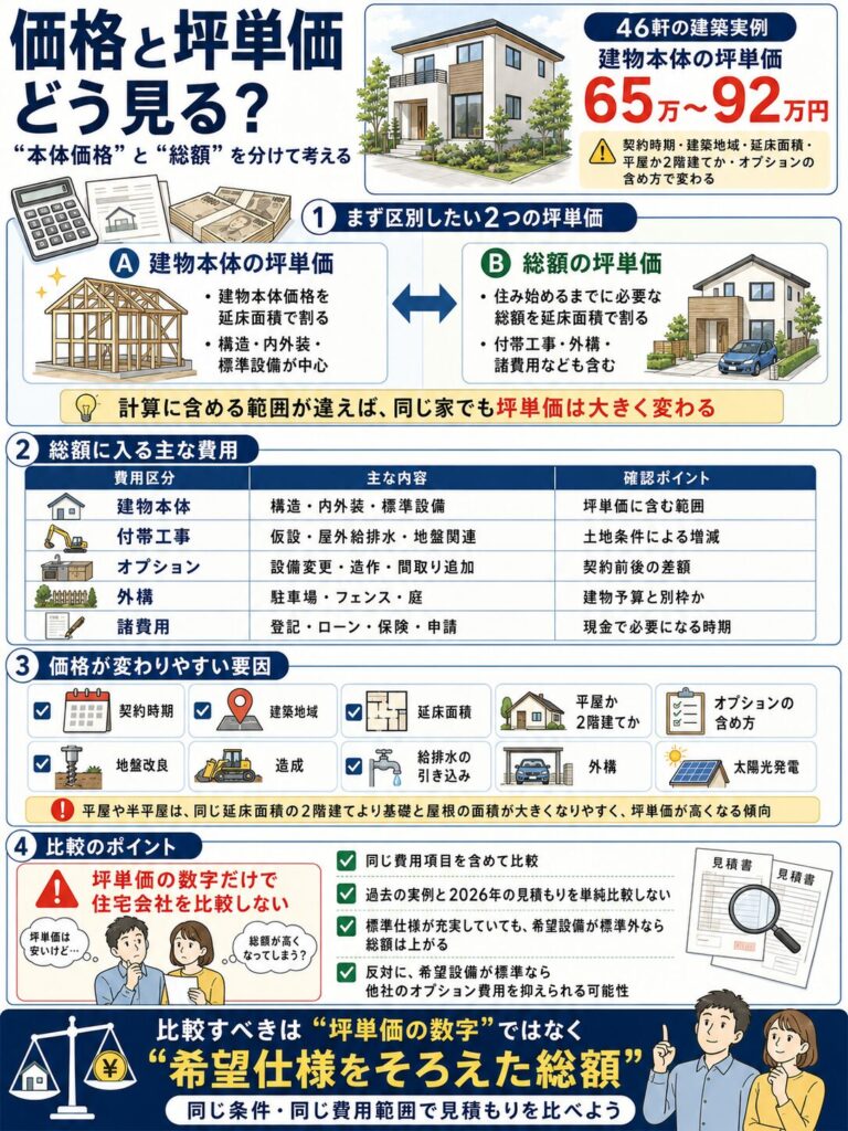 標準仕様込みの価格と坪単価