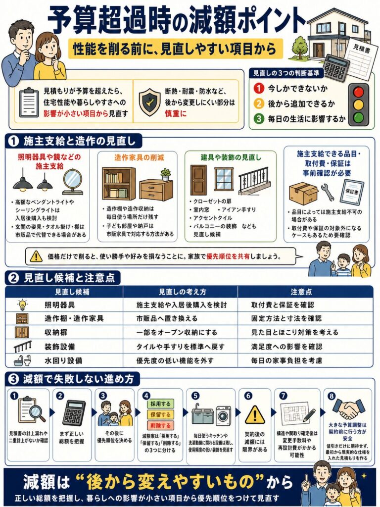 予算超過時の減額ポイント