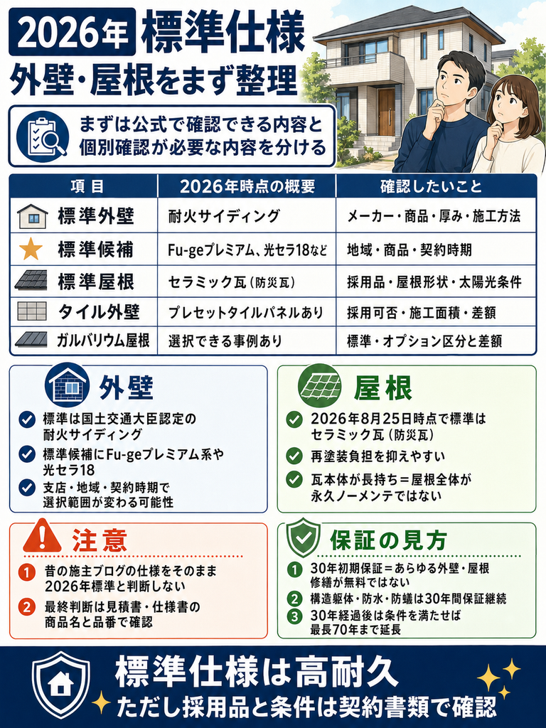2026年の外壁・屋根標準仕様