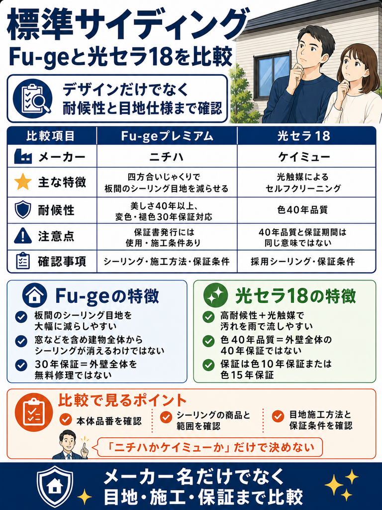 標準サイディングの主な選択肢