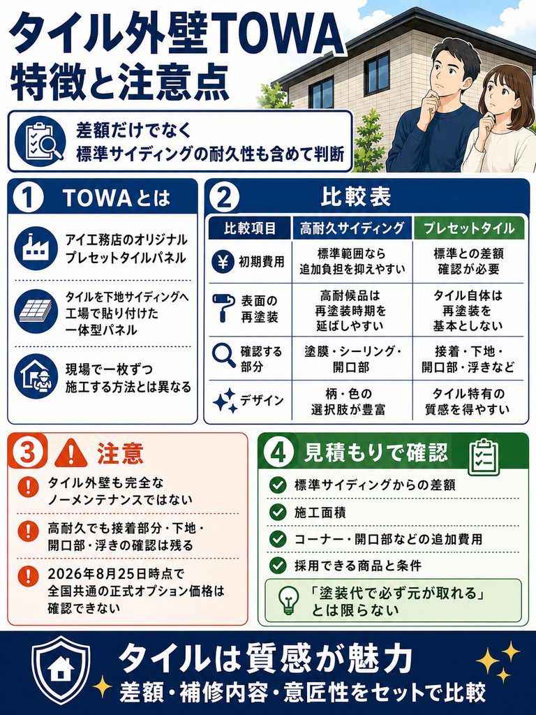 タイル外壁TOWAの特徴と注意点