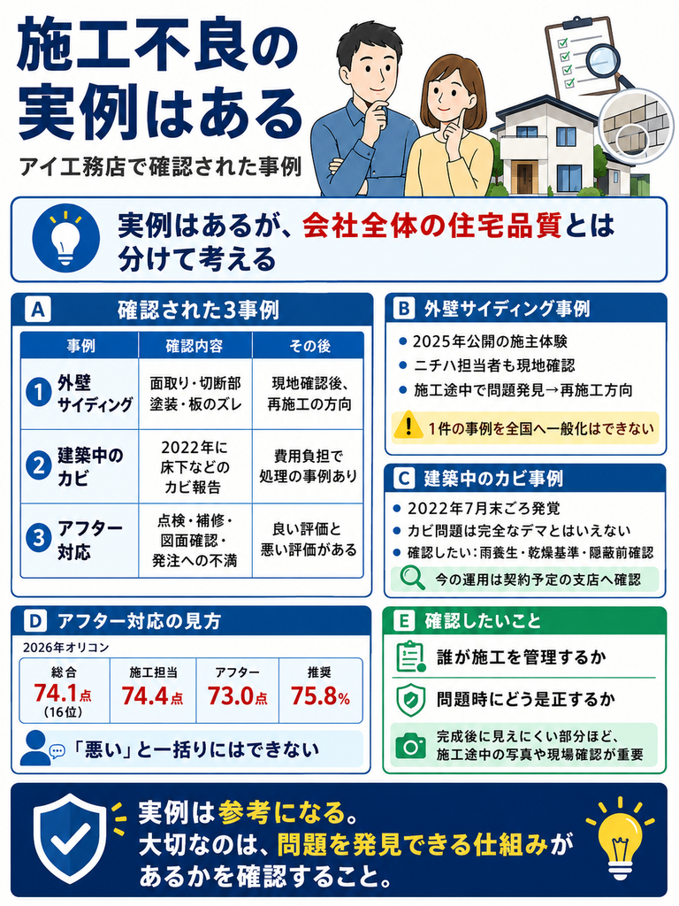 アイ工務店の施工不良は実例がある