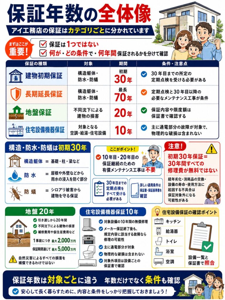 アイ工務店の保証年数と全体像