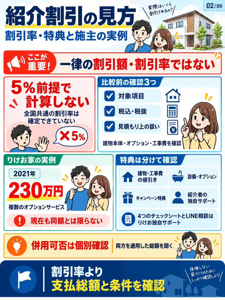 アイ工務店の紹介割引はいくら？割引率・特典と施主の実例